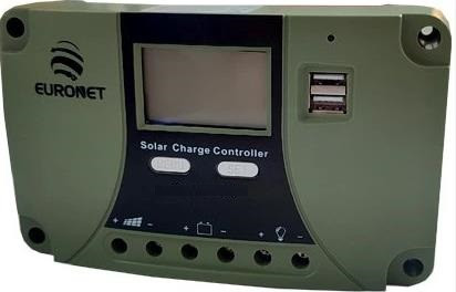 شارژکنترلر خورشیدی یورونت 10 آمپر 12/24 ولت دارای usb مدل Euro-pwm10A