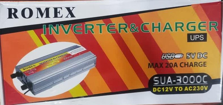 اینورتر شارژر 3000 وات برند رومکس(ROMEX) مدل SUA–3000C با شارژر باتری 20 آمپر