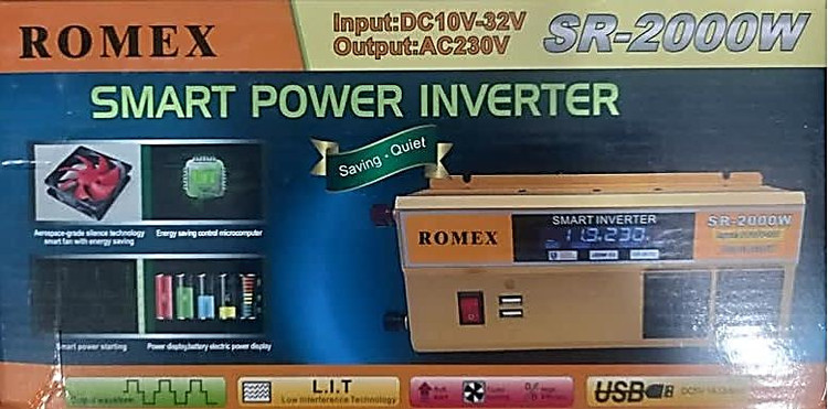 اینورتر هوشمند 2000 وات اتومات 12/24 ولت ROMEX