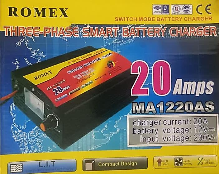 شارژر باتری 20 آمپر 12 ولت برند رومکس مدل MA-1220AS