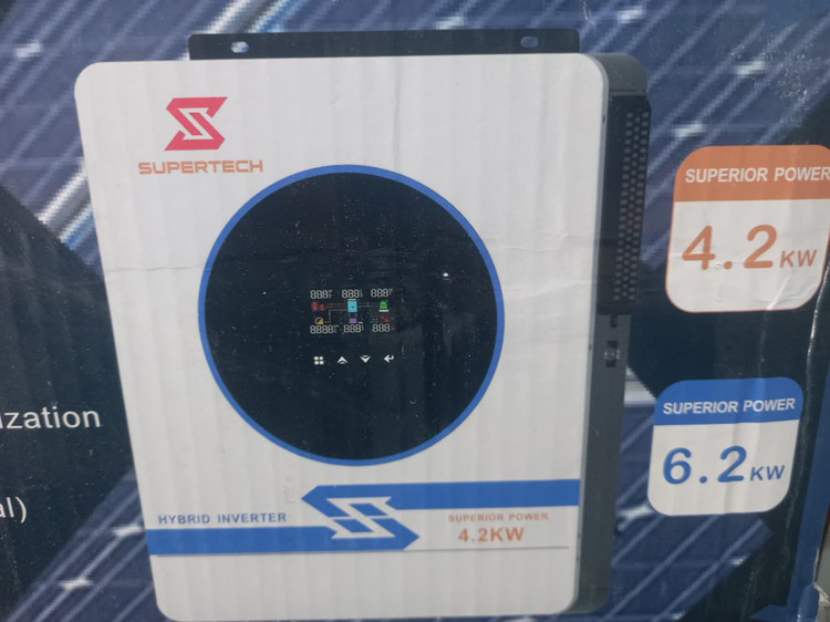 اینورتر شارژر ، سانورتر هیبریدی 4200 وات 24 ولت 120 آمپر mppt برند supertech