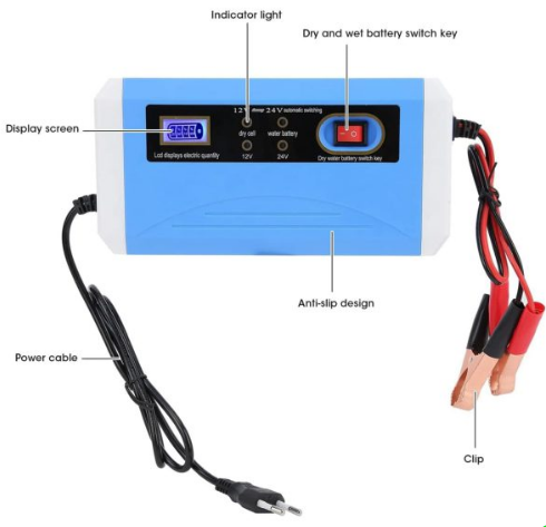 شارژر باتری خودرو هوشمند 12v و 24v