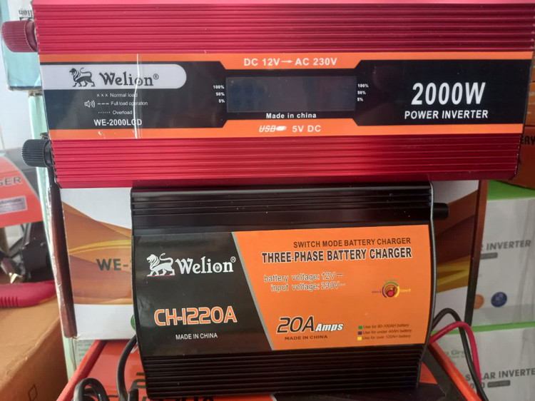 اینورتر شارژر ویلیون ( welion) اینورتر 2000 وات و شارژر ویلیون جداگانه 20 آمپر مناسب برق اضطراری
