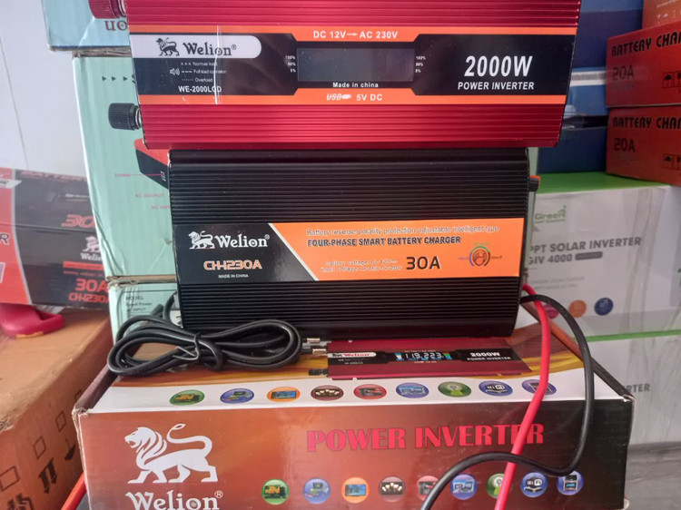 اینورتر شارژر ویلیون ( welion) اینورتر 2000 وات و شارژر ویلیون جداگانه 30 آمپر مناسب برق اضطراری