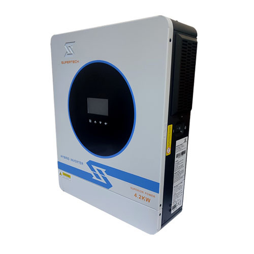 سانورتر هیبریدی (اینورتر شارژر) 4200 وات 24 ولت سینوسی 120 آمپر برند Supertech مدل ST-4200W-24